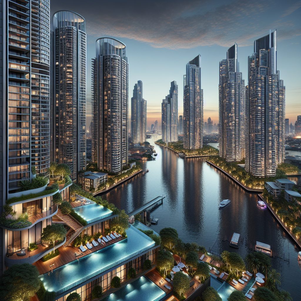 Bangkok Luxury Riverfront Residences With Infinity Pool And Skyline View
