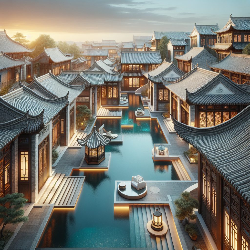 Beijing Imperial Courtyard Villas With Infinity Pool Design