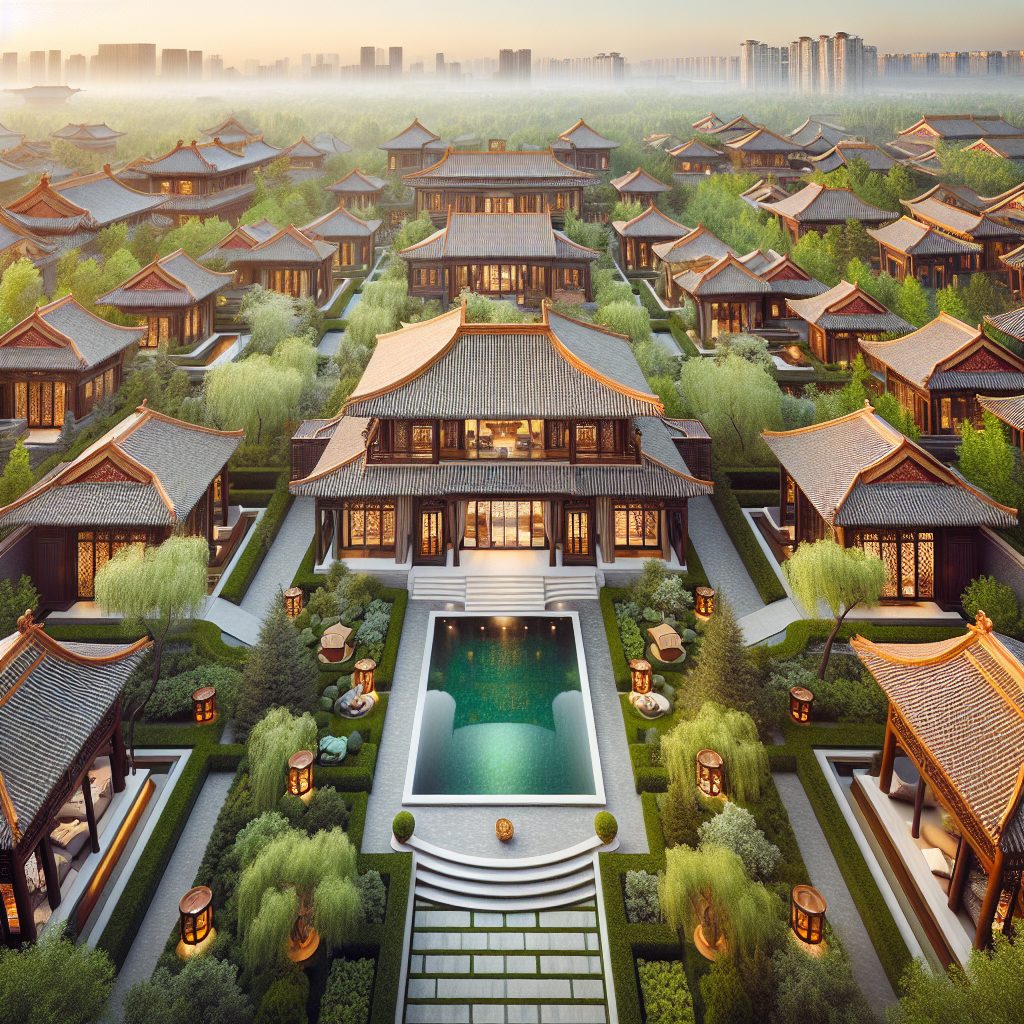 Beijing Villas With Courtyard Infinity Pool Design