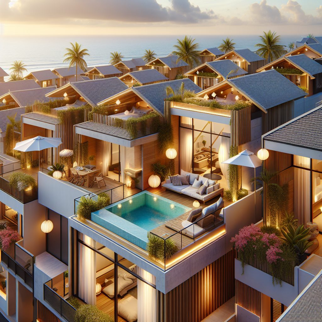Canggu Trendy Surf Villas With Rooftop Infinity Pool Lounge
