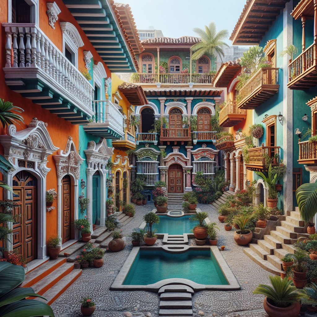Cartagena Colorful Colonial Villas With Courtyard Pool