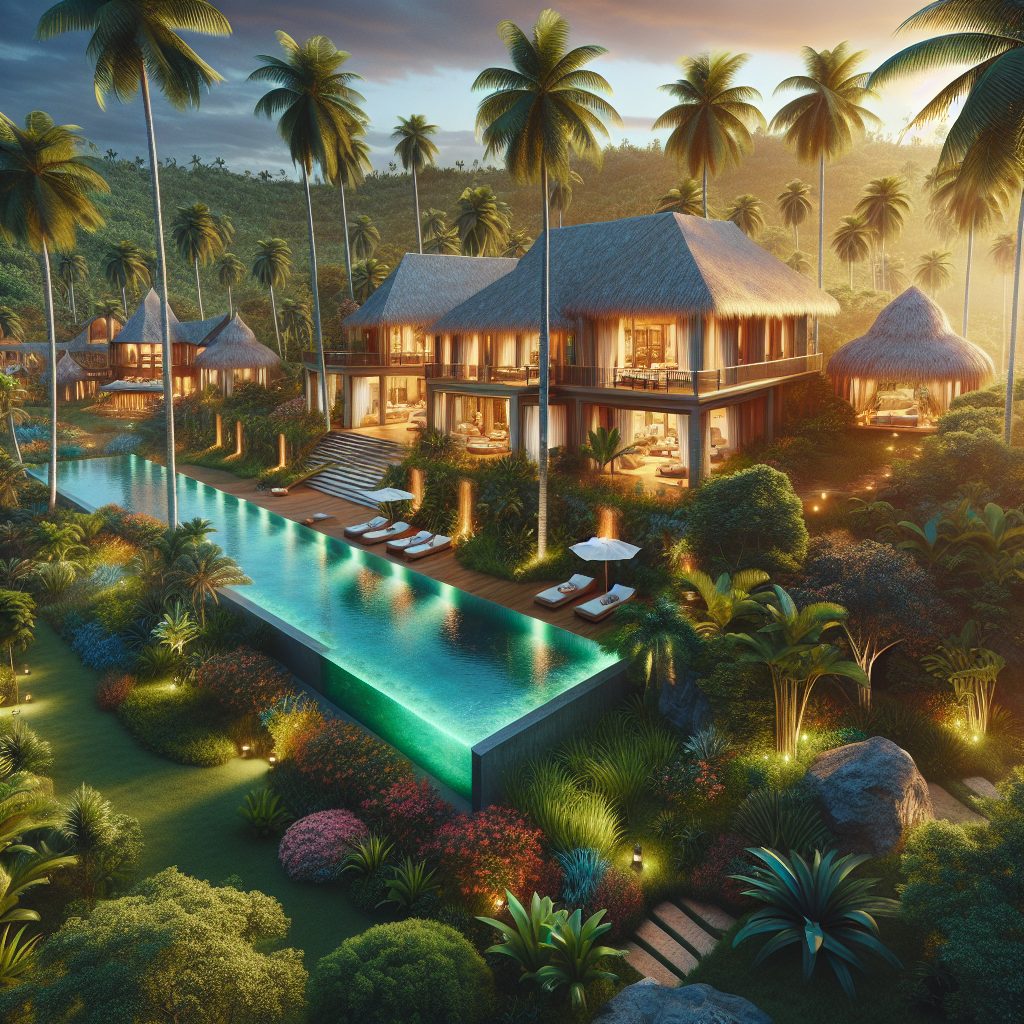Dominican Tropical Luxury Villas With Infinity Pool Garden