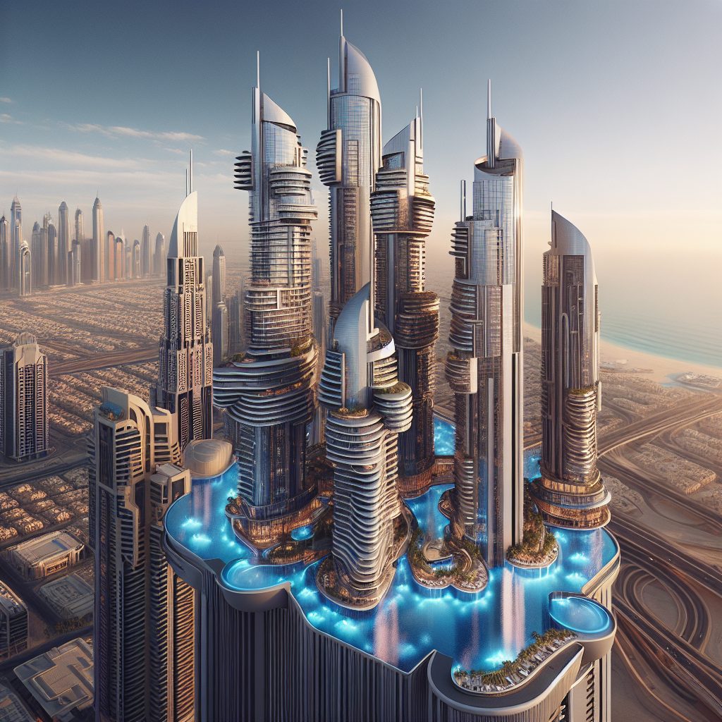 Dubai Futuristic Tower Hotels With Smart Glass Infinity Pool Suites