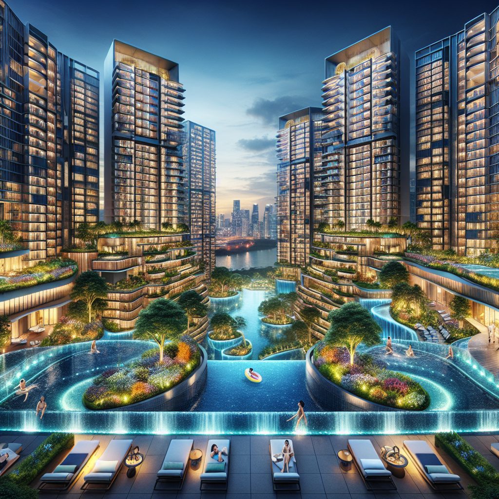 Singapore Luxury Residences With Garden Infinity Pool Deck