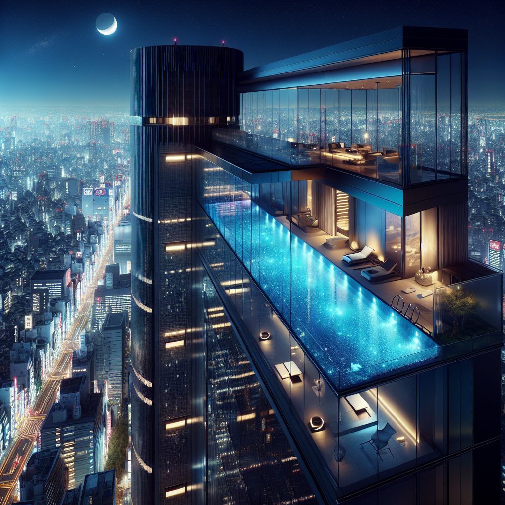 Tokyo Futuristic Sky Suites With Infinity Pool City Lights View